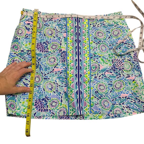 Lilly Pulitzer colorful skirt skort sz 10 zip up in back floral bright - Picture 4 of 14